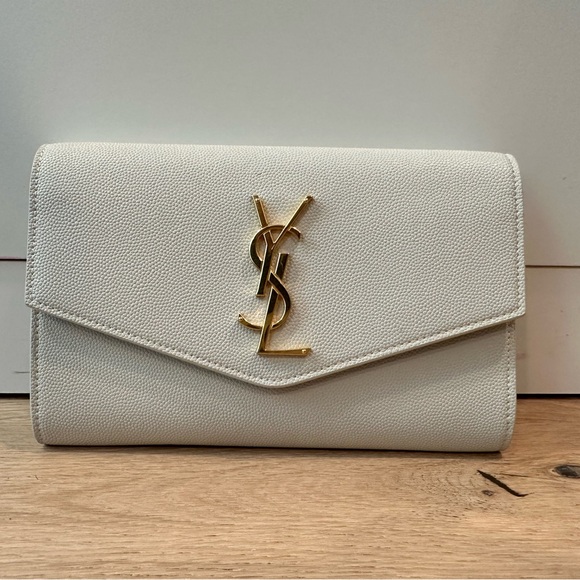 Saint Laurent Uptown YSL Monogram Grain de Poudre Wallet on Chain w/ Card Case - Picture 5 of 11
